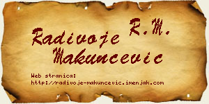 Radivoje Makunčević vizit kartica